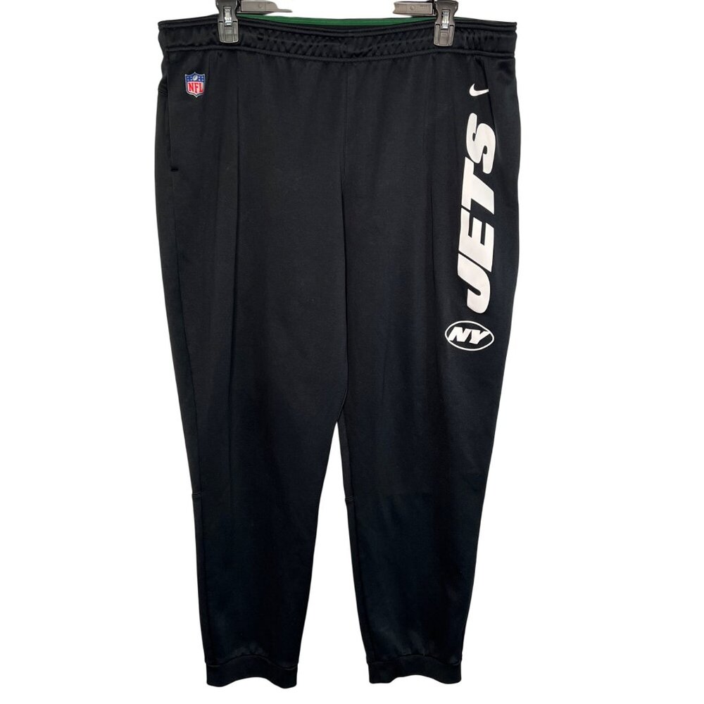 Nike NFL New York Jets Black Sweatpants Mens size 4XL Dri-Fit Drawstring Waist